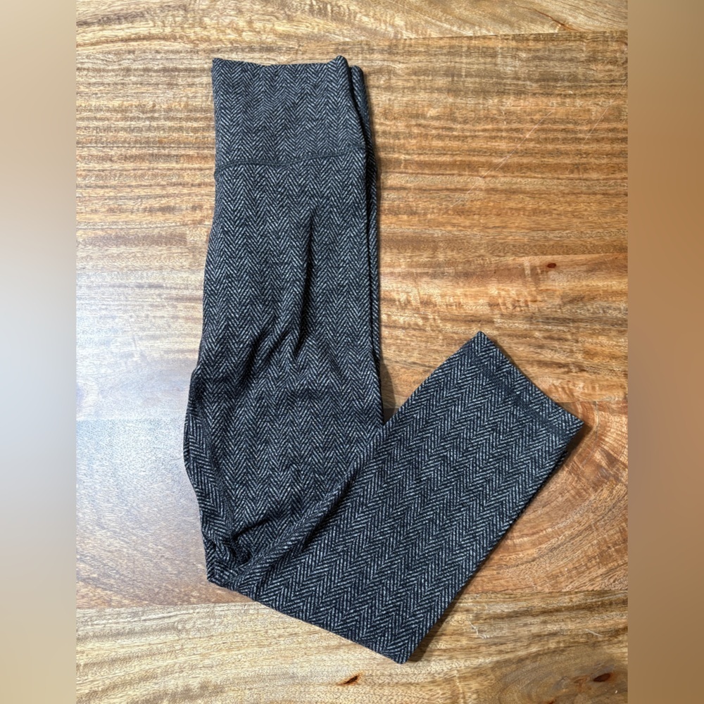 Lululemon Womens High Times Pants Herringbone Elastic Waist Workout Gray Size 0